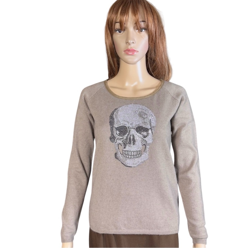 Kings of Cole Cashmere Rhinestone Skull Sweater Size XS